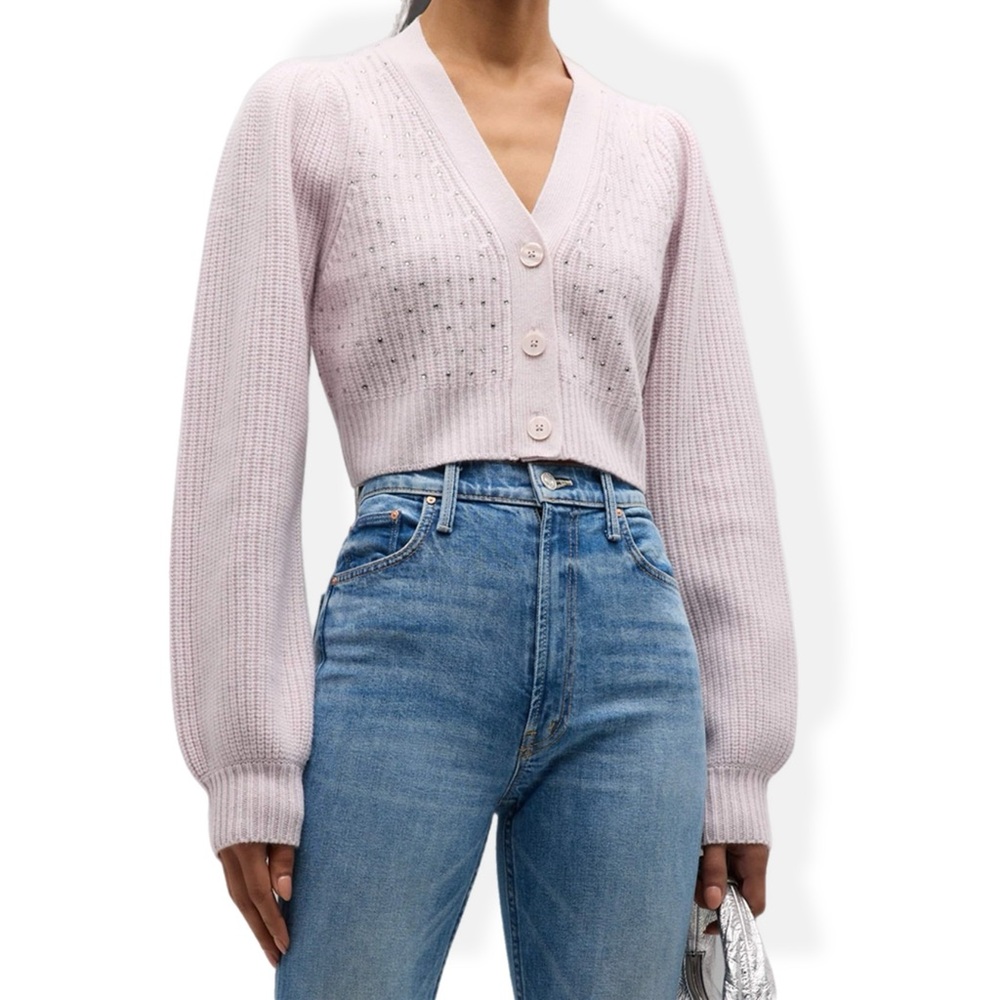 LOVESHACKFANCY AUDEN CARDIGAN - SNOW size XS